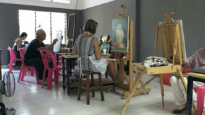 Art workshop with teacher