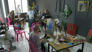 Art workshop with teacher