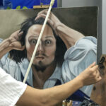 Art student at work