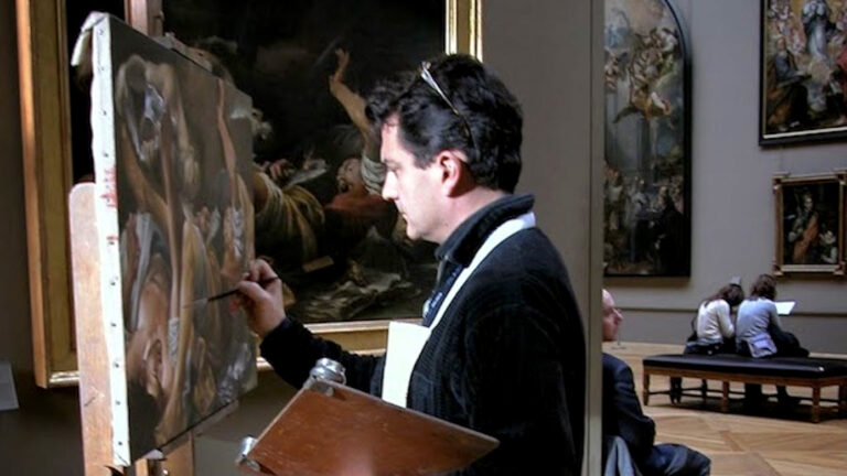 Art teacher at the Louvre. Paris