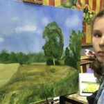Art student at work